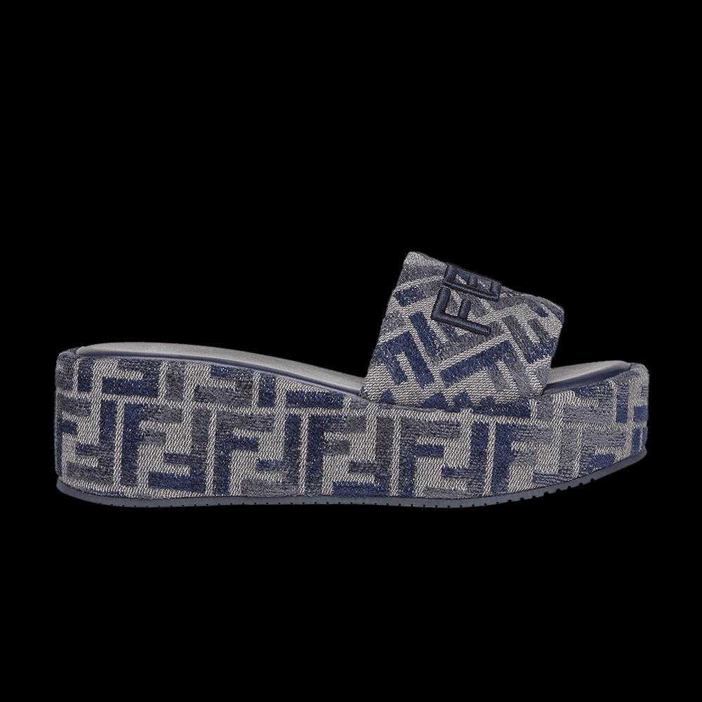 Fendi Wmns Sunshine Flatform Slides 'Синий FF деним' 1