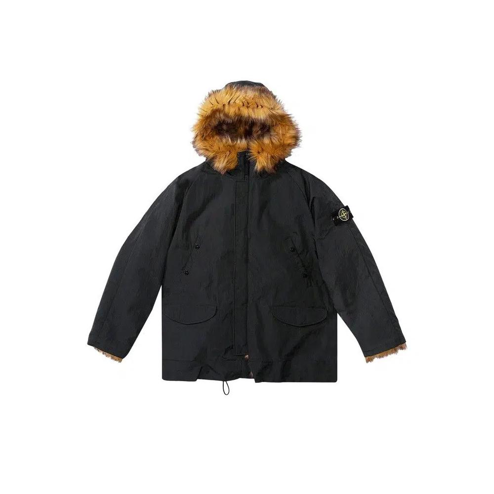Парки Supreme x Stone Island Formula Steel Reversible Faux Fur Parka 'Black' 1