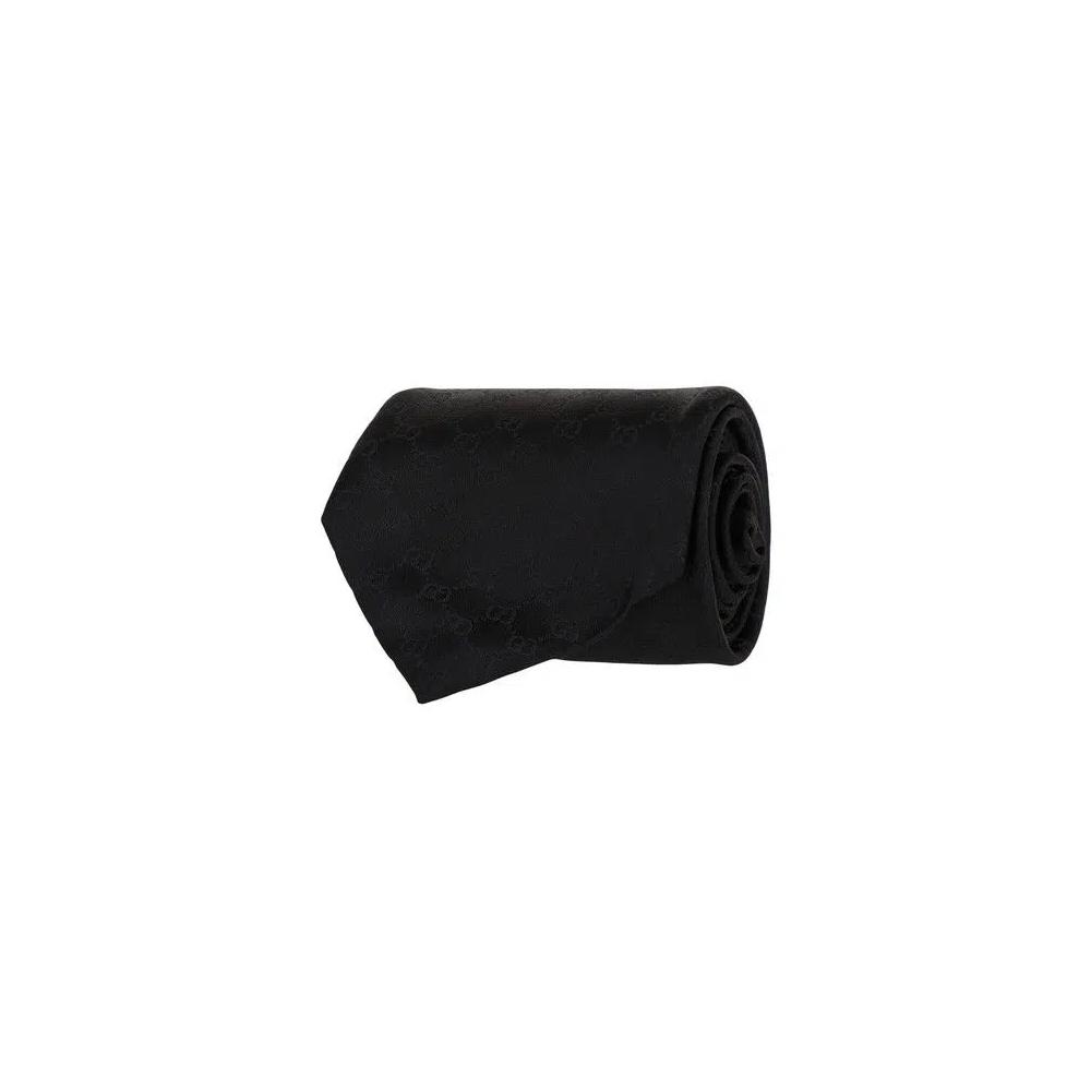 Галстук Gucci GG Supreme Silk Tie 'Черный' 1