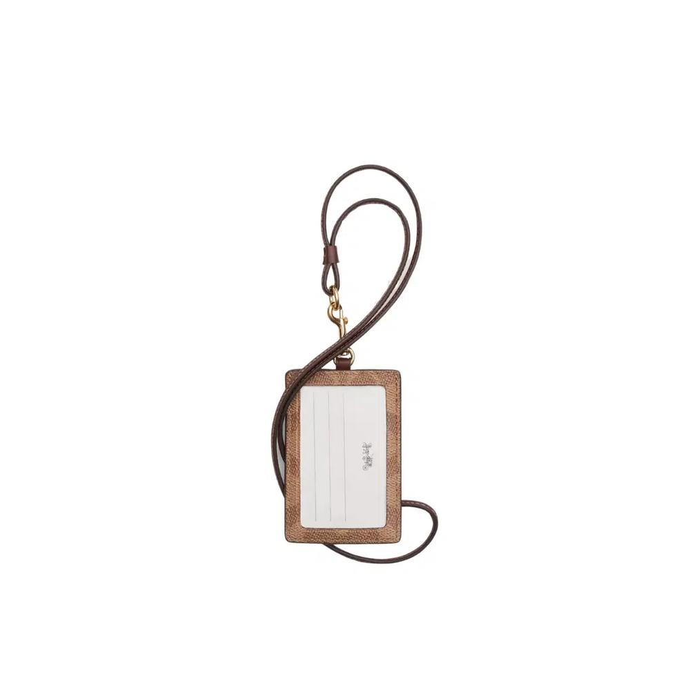 Шнурок для бейджа Coach Id Signature Canvas, коричневый Cz285 2