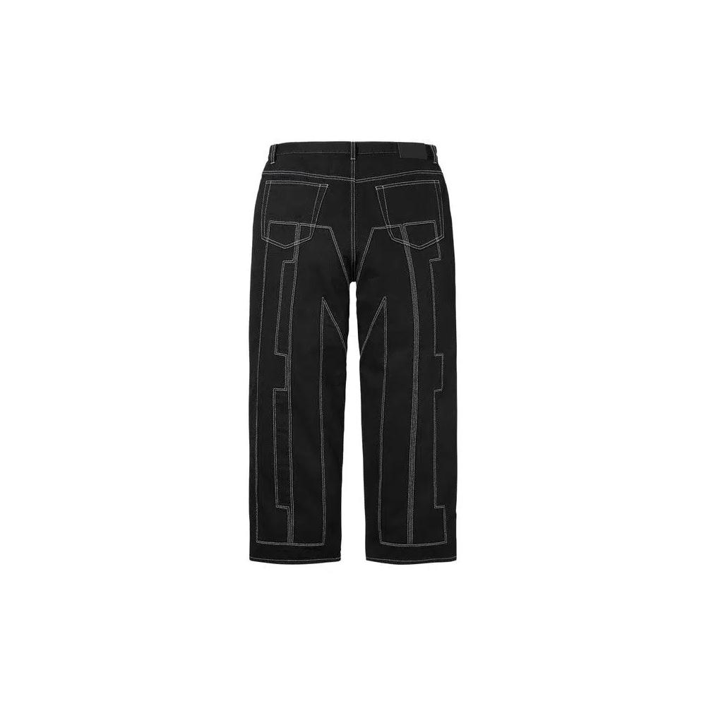 Джинсы Supreme Inset Spellout Baggy Jean 'Black' 2