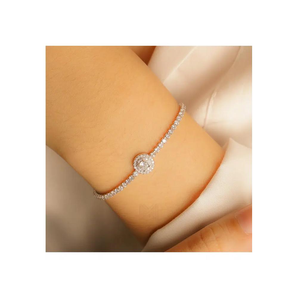 Серебряный браслет Made For The Night с круглым фианитом из стерлингового серебра 925 4