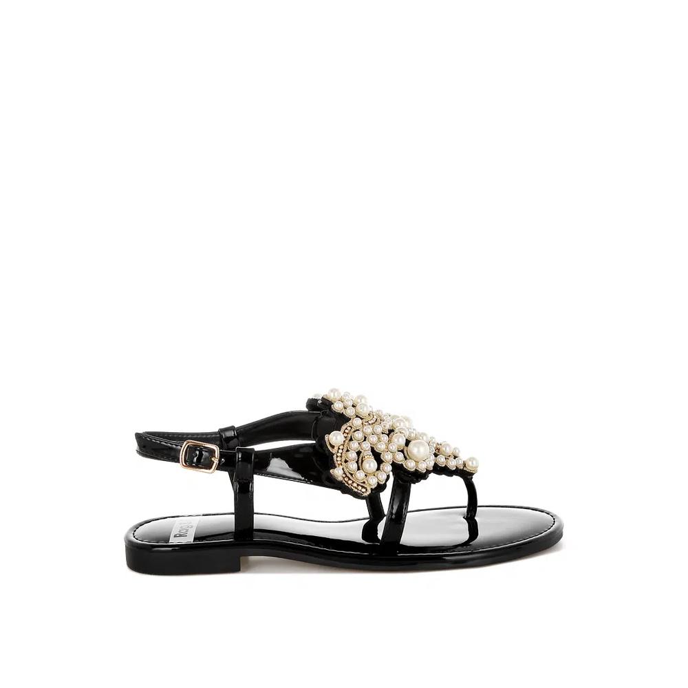 Черные Туфли-Лодочки с Жемчугом и Шипами 1