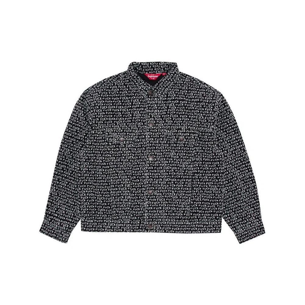 Джинсовые куртки Supreme Fuck Stitch Denim Trucker Jacket 'Black' 1