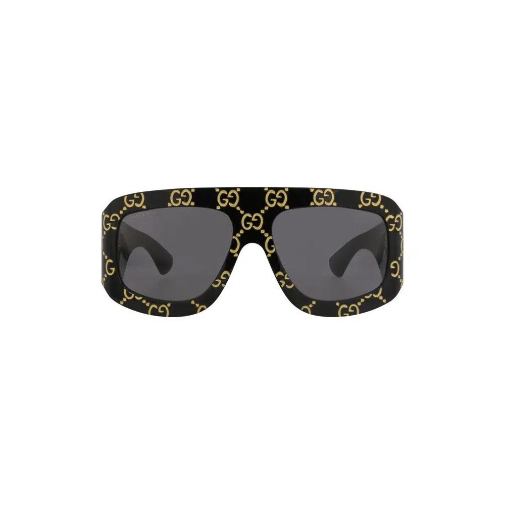 Очки Gucci Shield-Frame Recycled Acetate 'Черный/Серый' 1