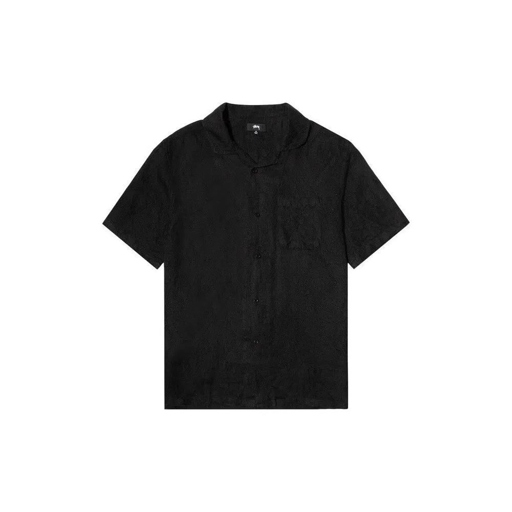 Рубашки Stussy Diamond Jacquard Linen Shirt 'Чёрный' 1