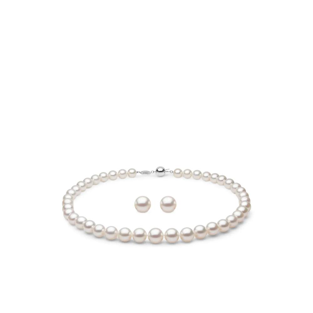 Комплект из колье и серег Classic из белого золота с жемчугом 2