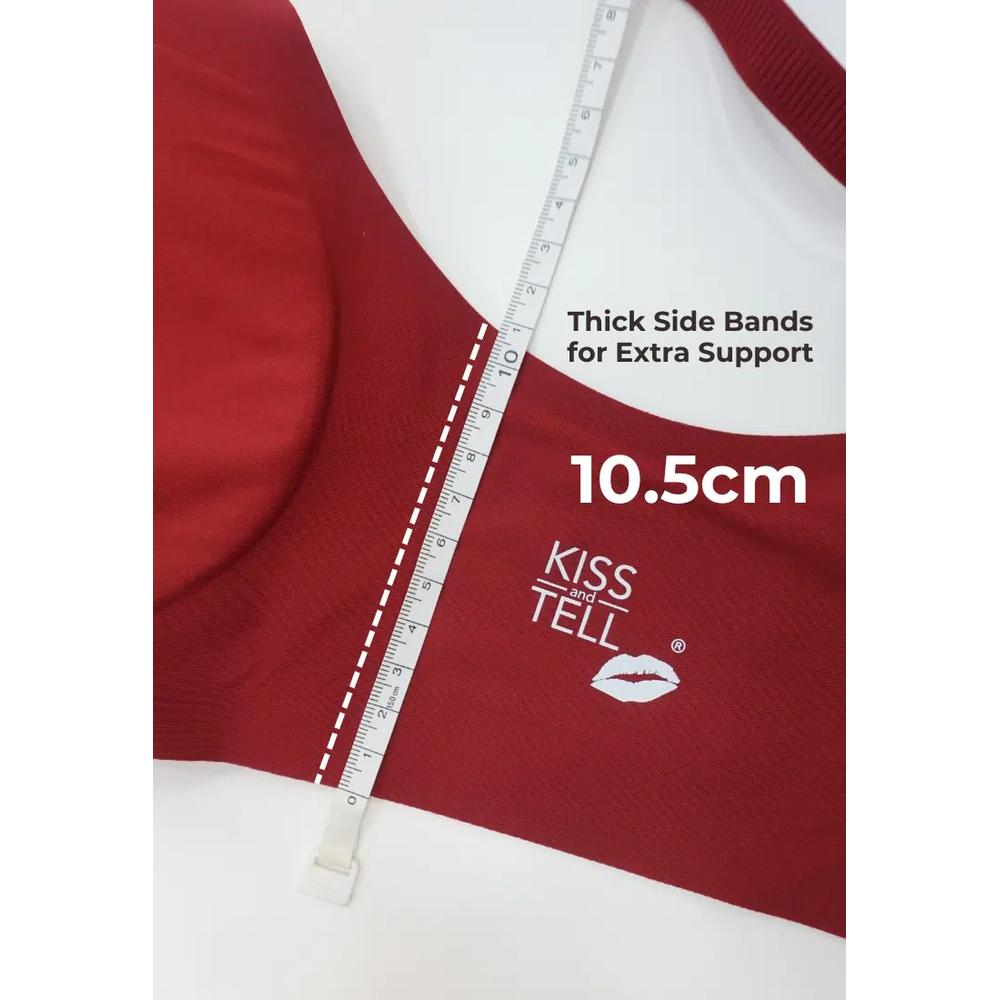 Premium Taylor Seamless Wireless Padded Support Bra в цвете Wine 4