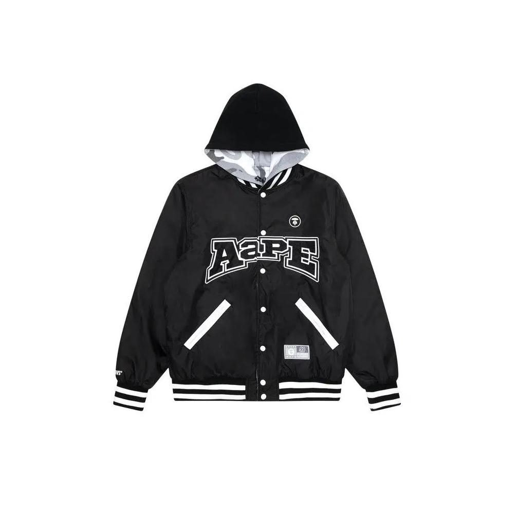 Куртки AAPE Moonface Reversible Hooded Snap-Button Jacket 'Black' 1