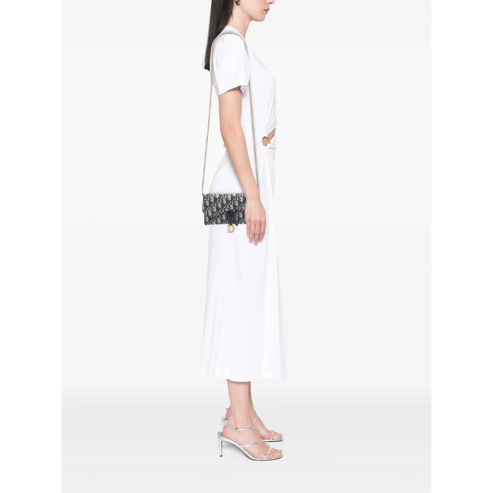 Сумка через плечо Oblique Canvas Saddle Wallet On Chain (2019 год) 2