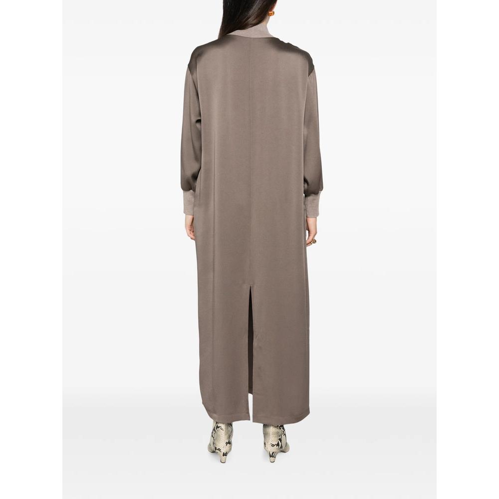 satin-finish mock-neck maxi dress 4