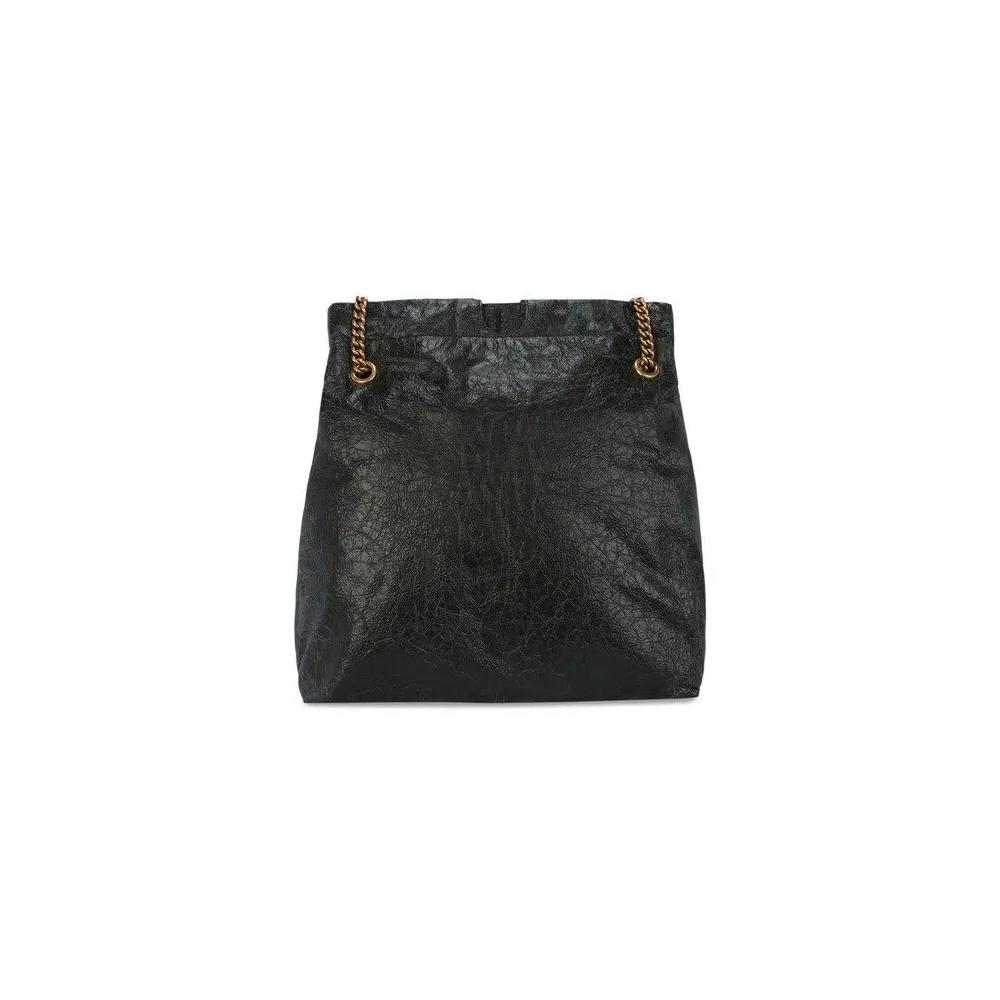 Сумки-тоут Balenciaga Crush Leather Medium Tote 'Черный' 2