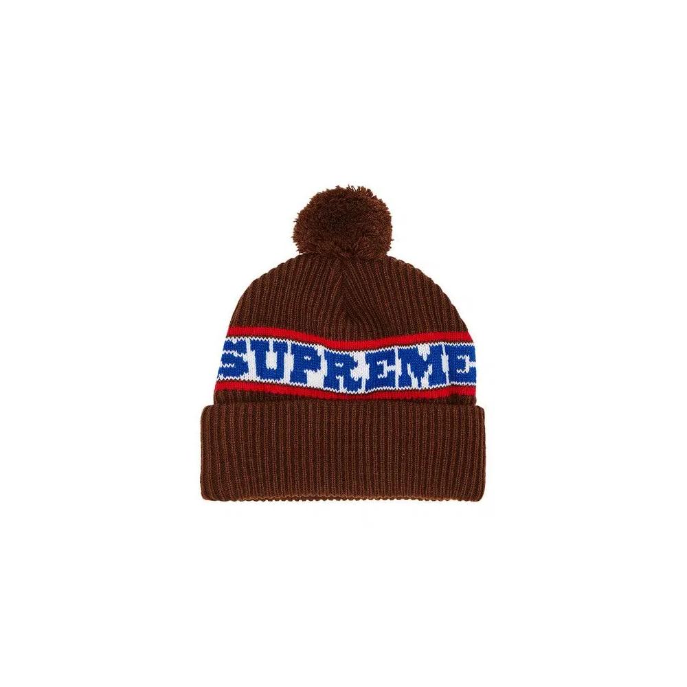 Бини Supreme Big Stripe Beanie 'Brown' 2