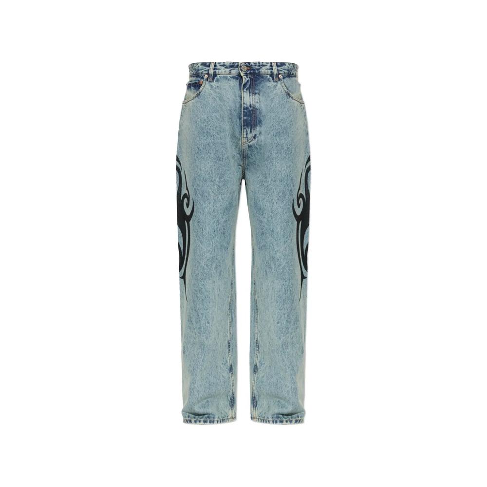 graphic-print jeans 1