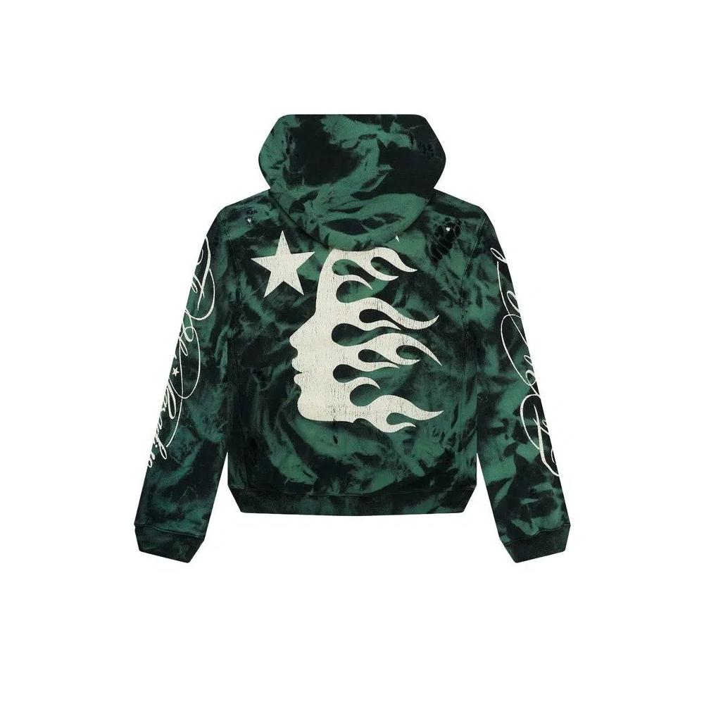 Худи на молнии Hellstar Marble Paradise Hoodie 'Green/Black' 2