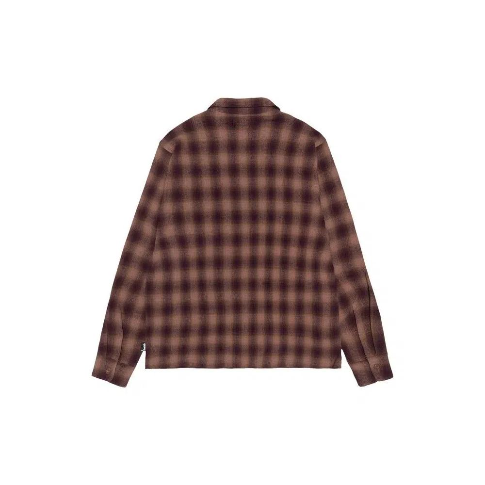 Фланелевые рубашки Stussy скрученная пряжа клетчатая рубашка-зип 'Brown' 2