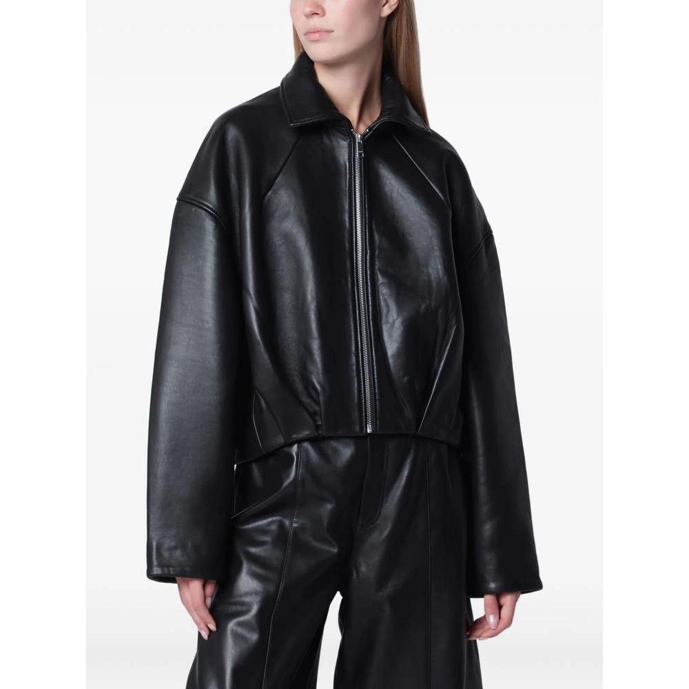 collared boxy jacket black 1