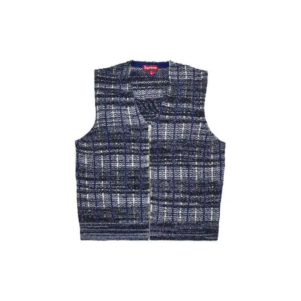 Свитер Supreme Speckled Zip Up Sweater Vest «Синий» 1
