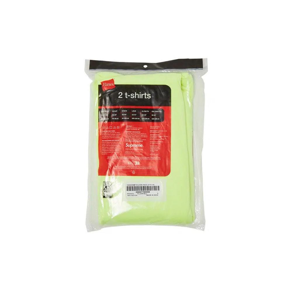 Футболки Supreme x Hanes Tagless Tees (2 Pack) 'Fluorescent Yellow' 2