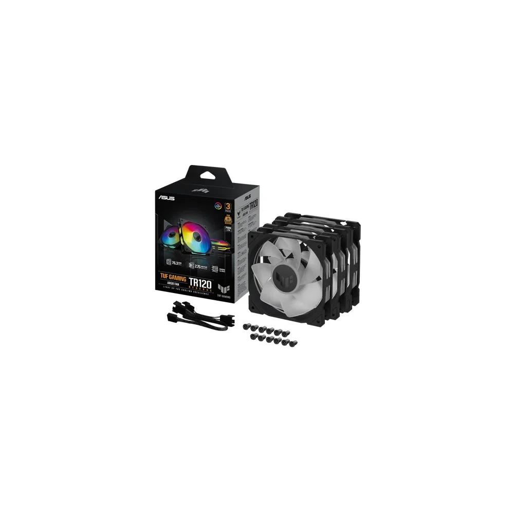 ASUS TUF Gaming TR120 ARGB REVERSE 120mm обратный вентилятор - Black (Triple Pack) 5