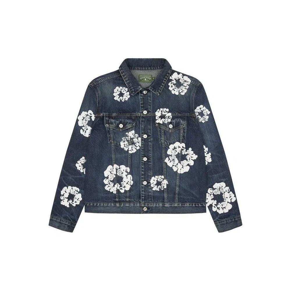 Джинсовые куртки Denim Tears Хлопковая венок джинсовая куртка 'Dark Wash' 1
