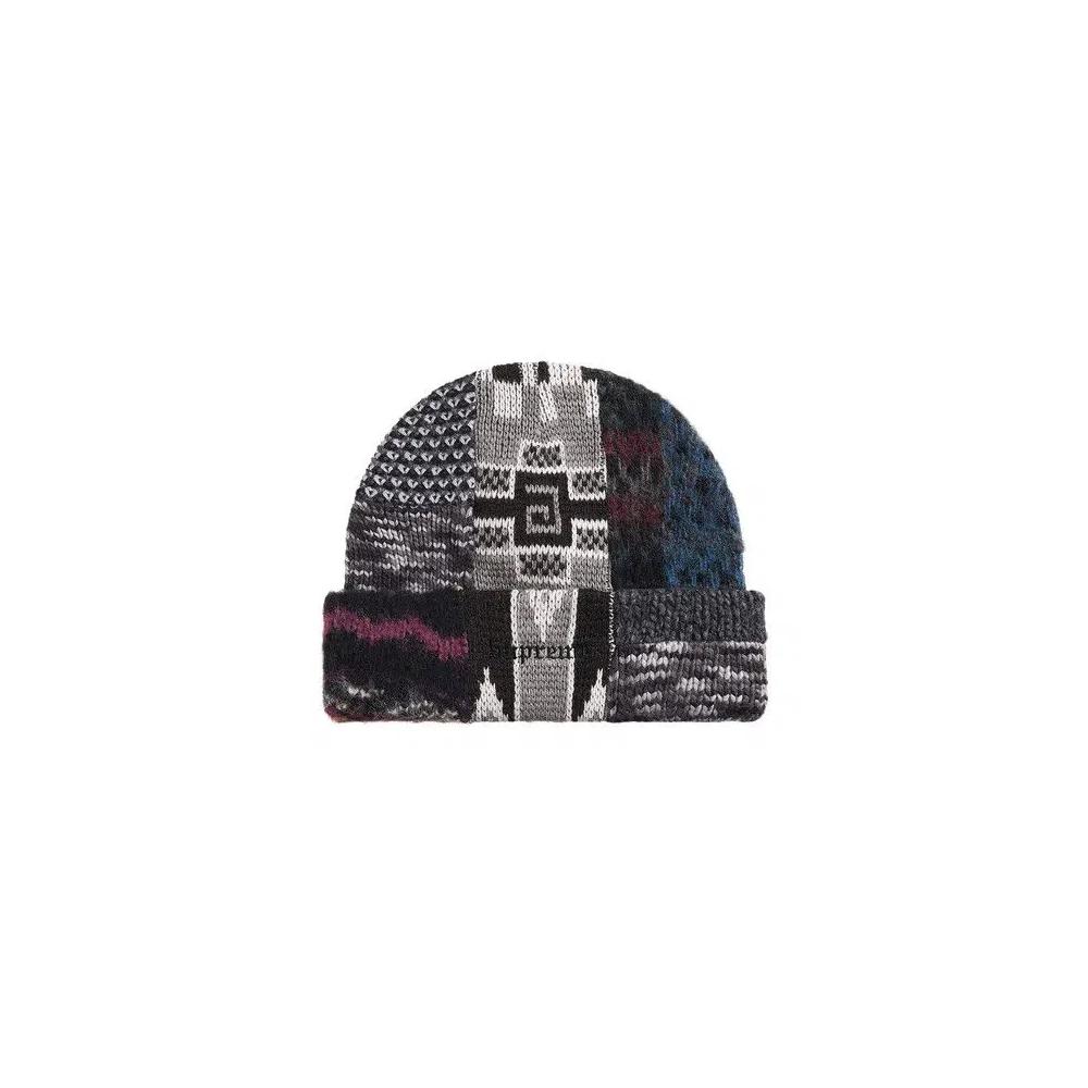 Шапки-бини Supreme Patchwork Beanie 'Black' 1