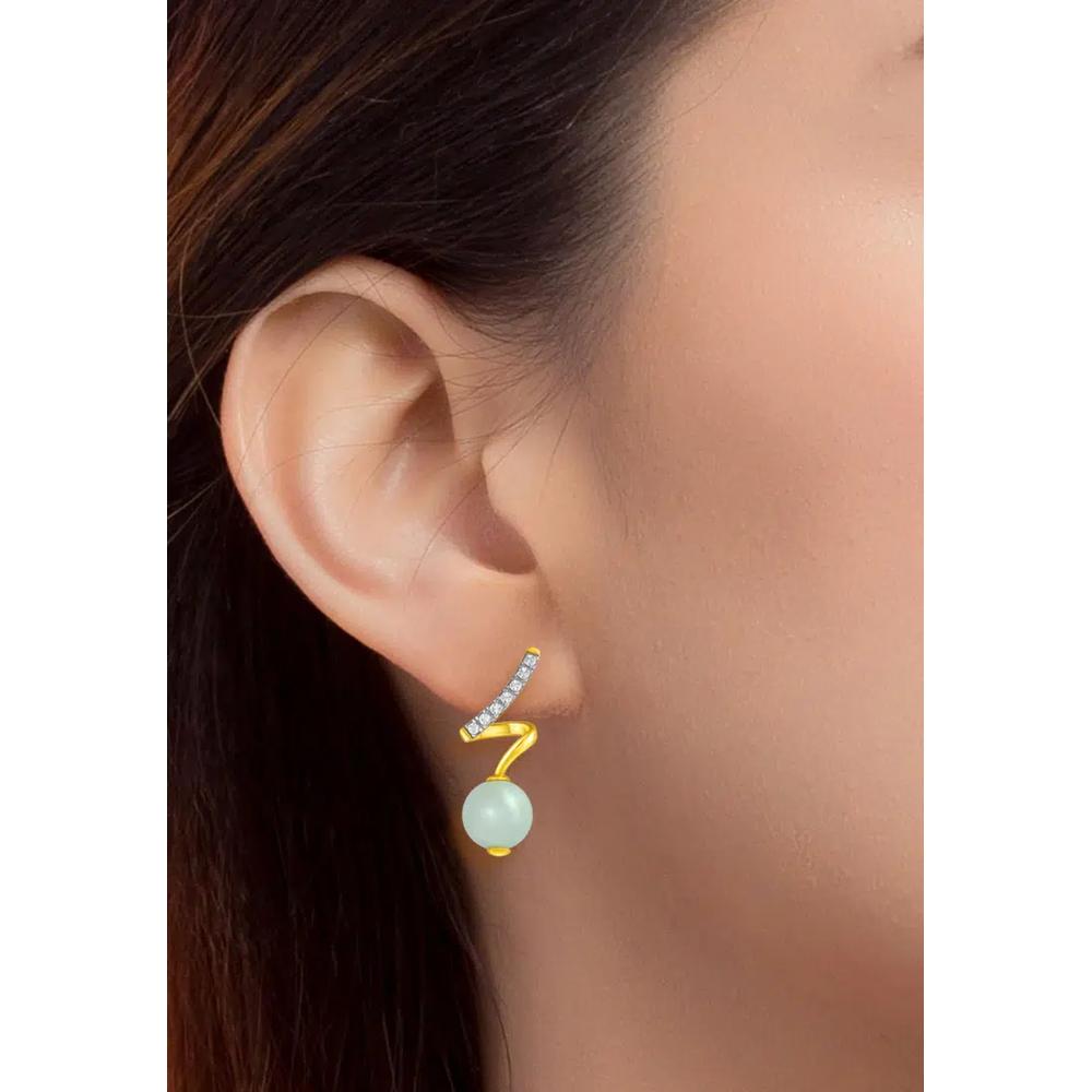 TOMEI Diamond Cut коллекция нефритовые серьги, желтое золото 916/22K 3