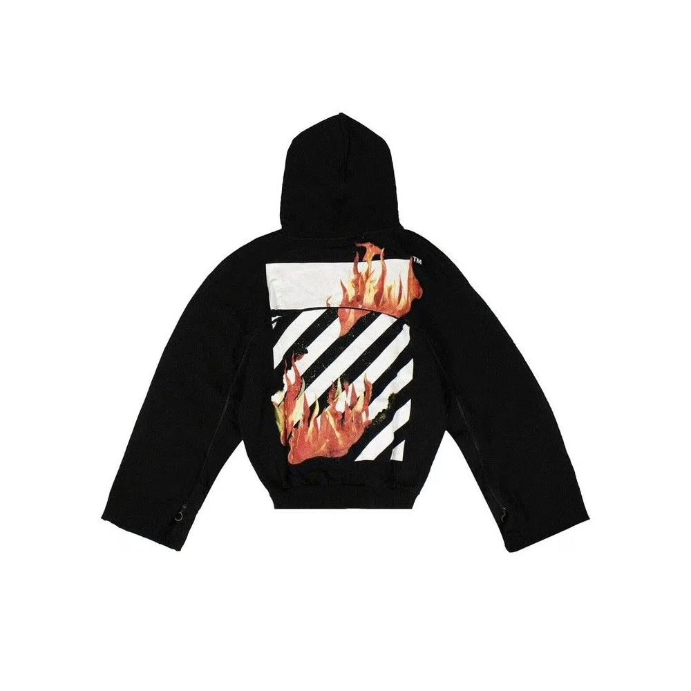Толстовки на молнии Off-White Diag Fire Back Zip Sweatshirt 'Черный' 2