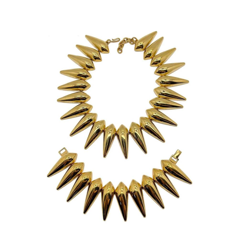 Vintage Monet Sunburst Collar &amp; Cuff 1980s 1