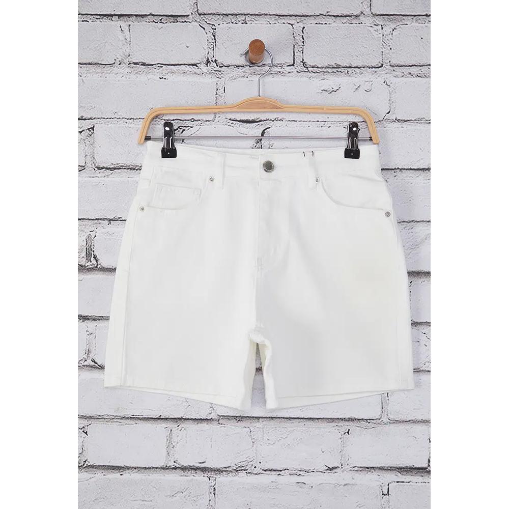 Белые джинсовые шорты с высокой талией в стиле City Boy TWOSS25SR00172 2