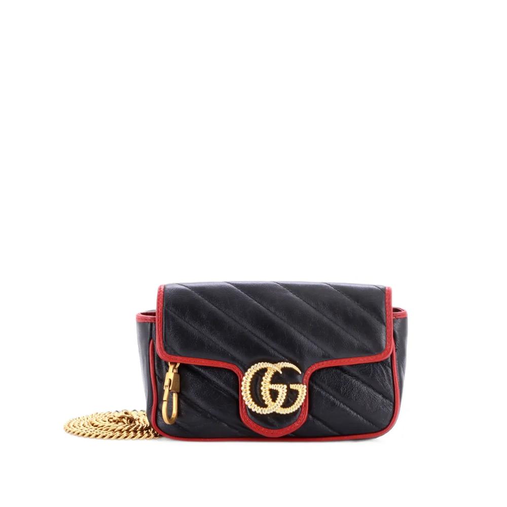 Стеганая сумка через плечо GG Marmont Flap Bag Diagonal 1