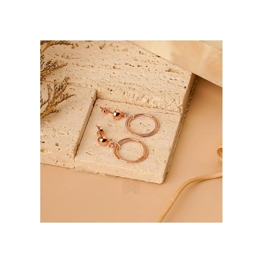 Серьги-капли Minimal Twined Circles из розового золота с родиевым покрытием 925 2
