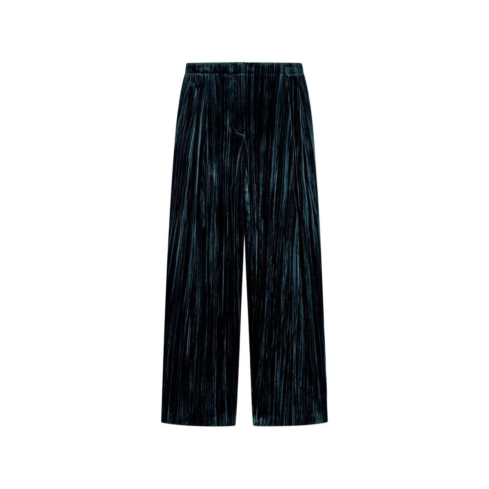 plissé-effect velvet trousers 2