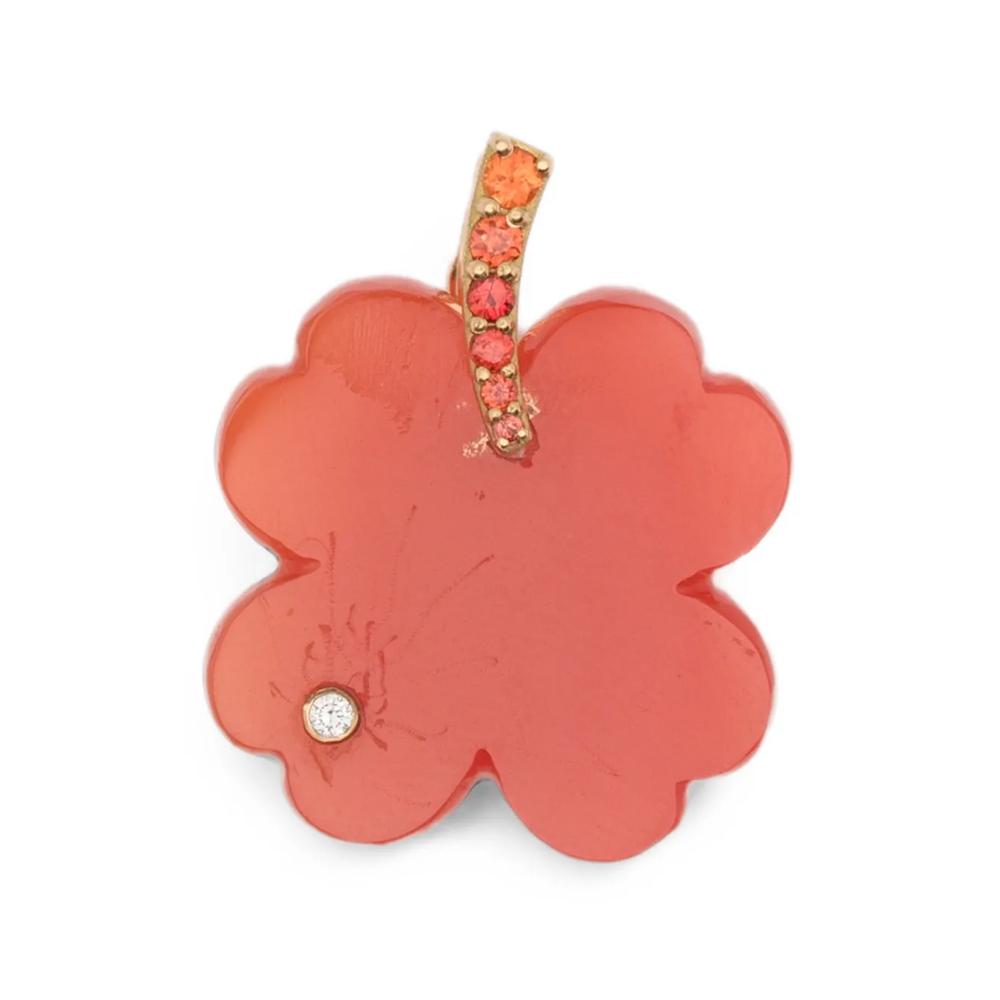 orange sapphire and diamond pendant 1