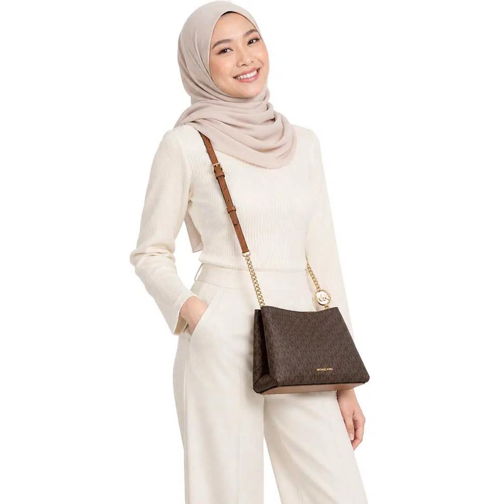 Коричневая сумка через плечо Christina Small Signature Logo Crossbody Bag 35T6G8WC0B 4
