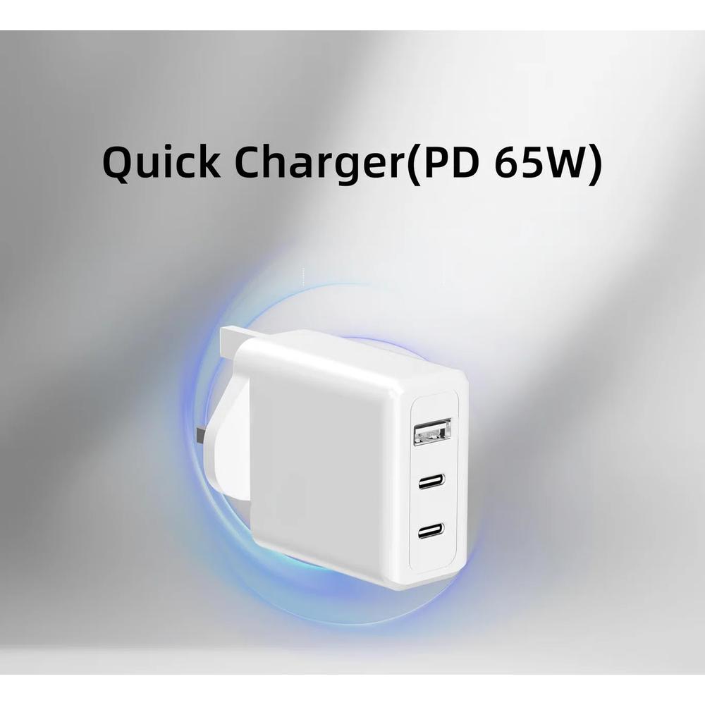 VEN-DENS TC80AG 2C1A PD 65W GaN зарядное устройство - White белый 2