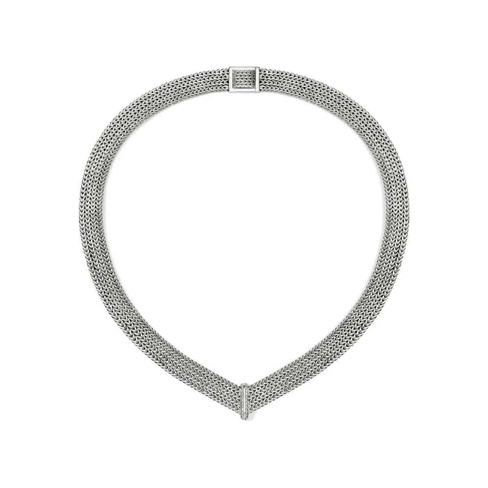 Серебряное колье Icon Link с бриллиантами 1