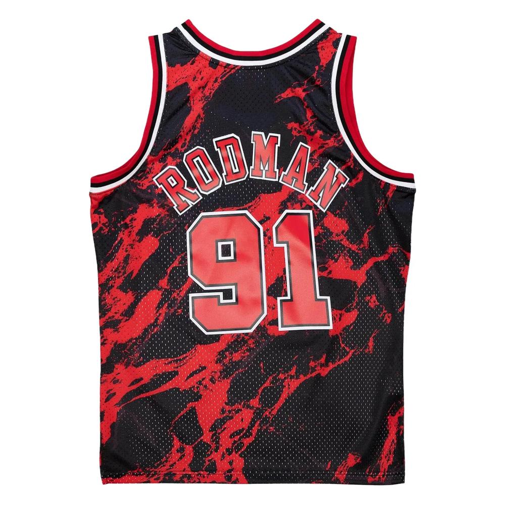 Топ Chicago Bulls 1997 Dennis Rodman Team Marble Swingman из коллаборации с NBA 2