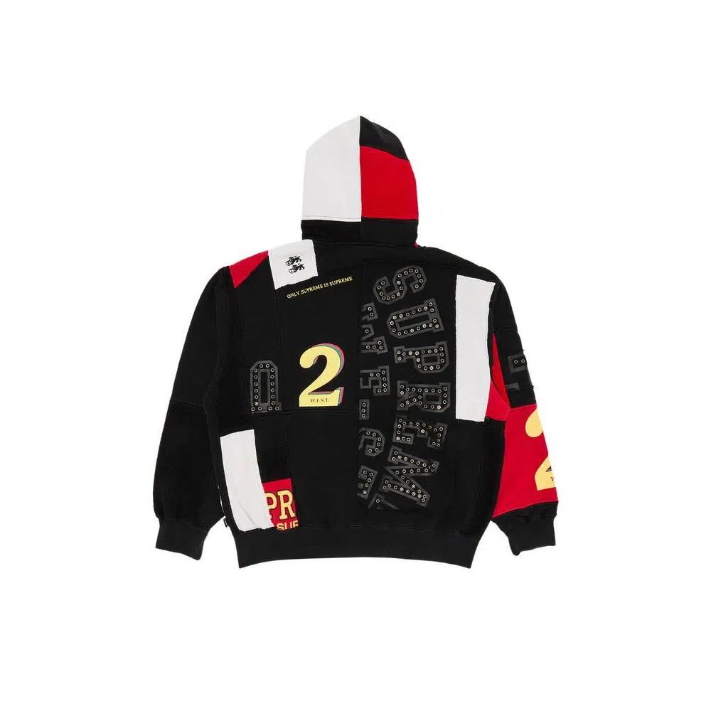Худи Supreme Patchwork Zip Up Hooded Sweatshirt «Black» 2
