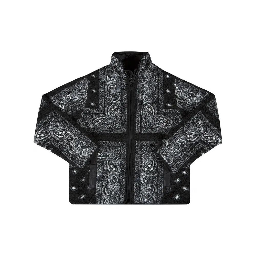 Флисовые куртки Supreme Reversible Bandana Fleece Jacket «Черный» 1
