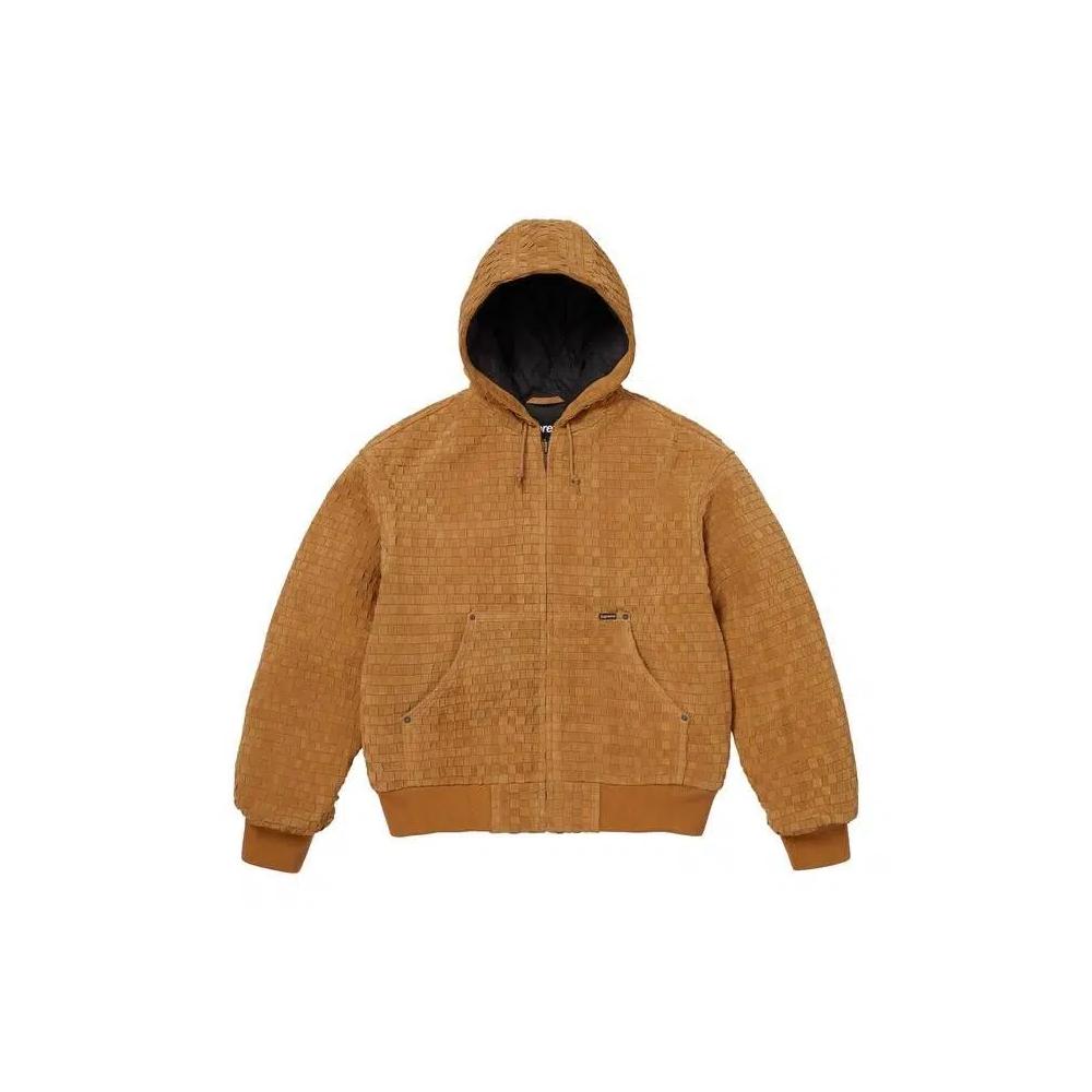 Куртки Supreme Woven Suede Hooded Work Jacket 'Горчичный' 1
