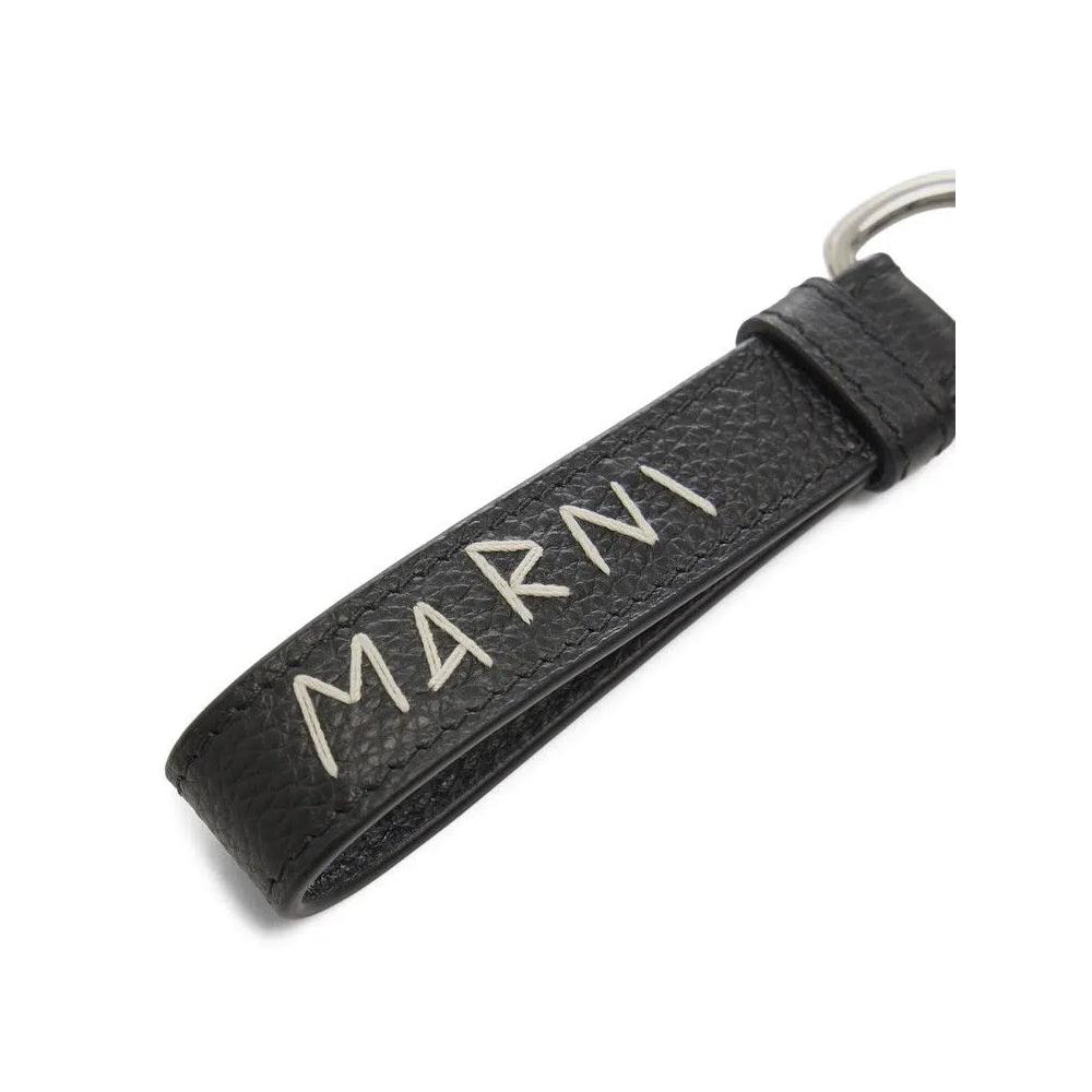 Брелоки и шнурки Marni Calf Leather With Mending Key Ring 'Black' 3