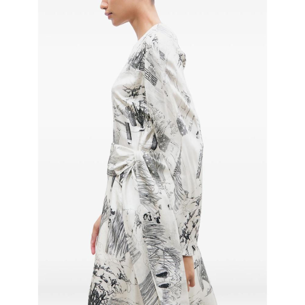 printed silk tie-waist dress 4
