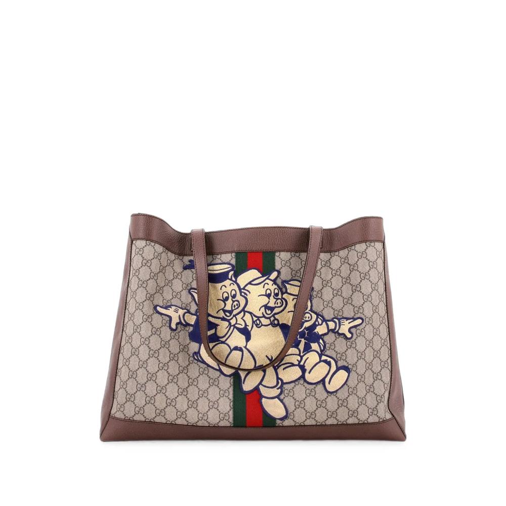 Сумка-тоут Disney Three Little Pigs Ophidia Soft Open GG Coated Canvas East West 2