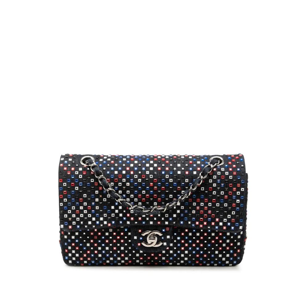 Сумка на плечо Classic Strass Embellished Denim Double Flap среднего размера (2016-2017 годы) 1