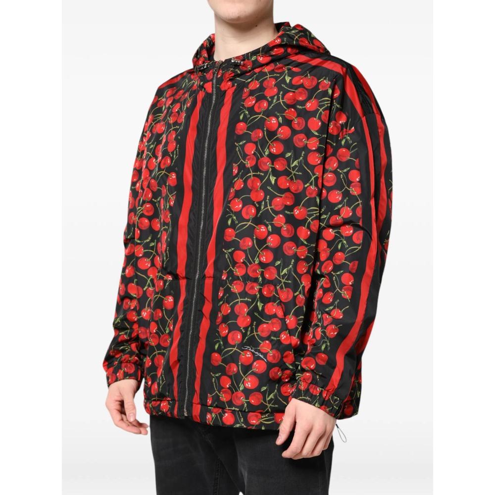 cherry-print hooded jacket 2