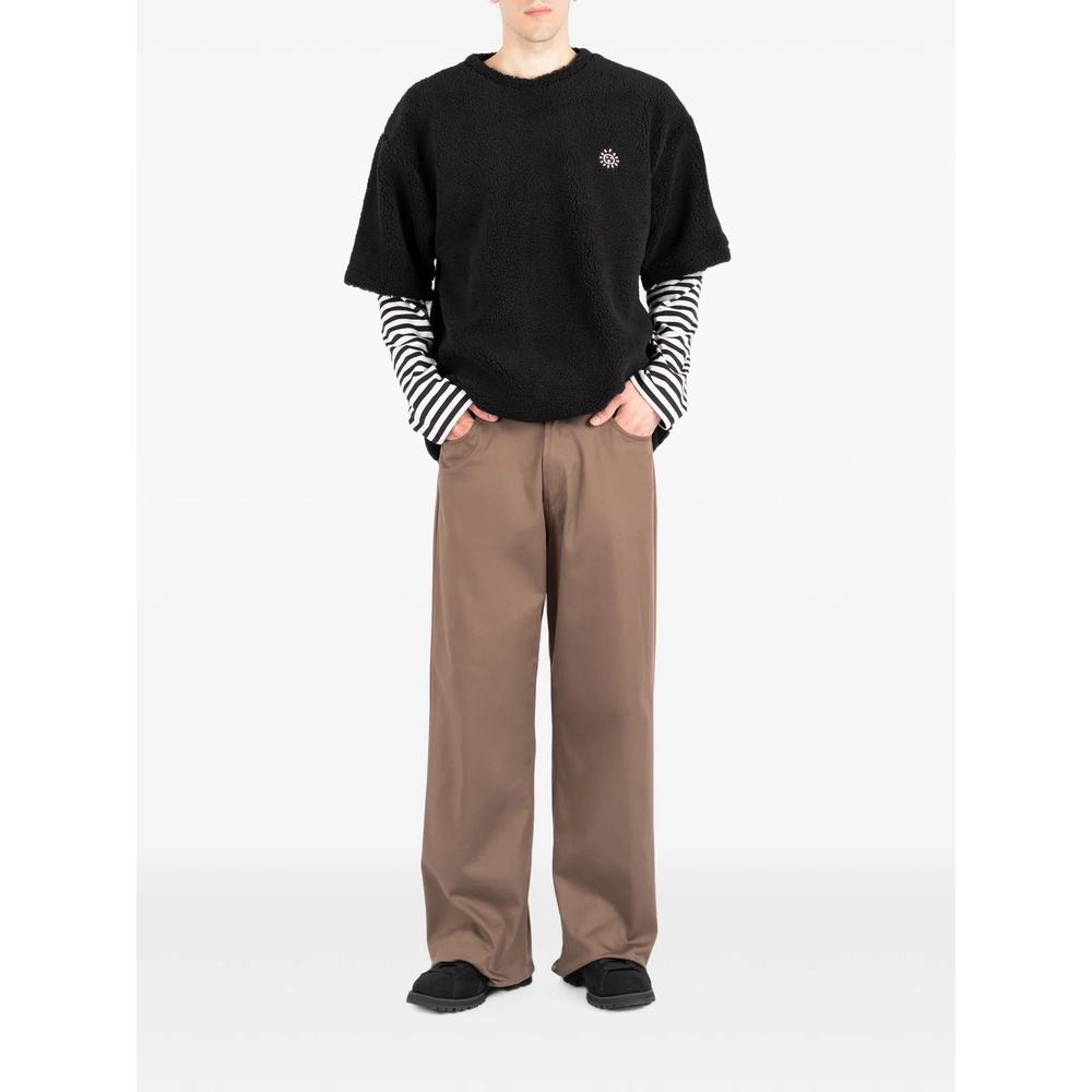 Bear fleece-texture logo-patch T-shirt 2