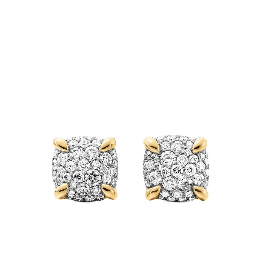 Серьги-гвоздики Chatelaine из желтого золота с бриллиантами (8 мм) 1