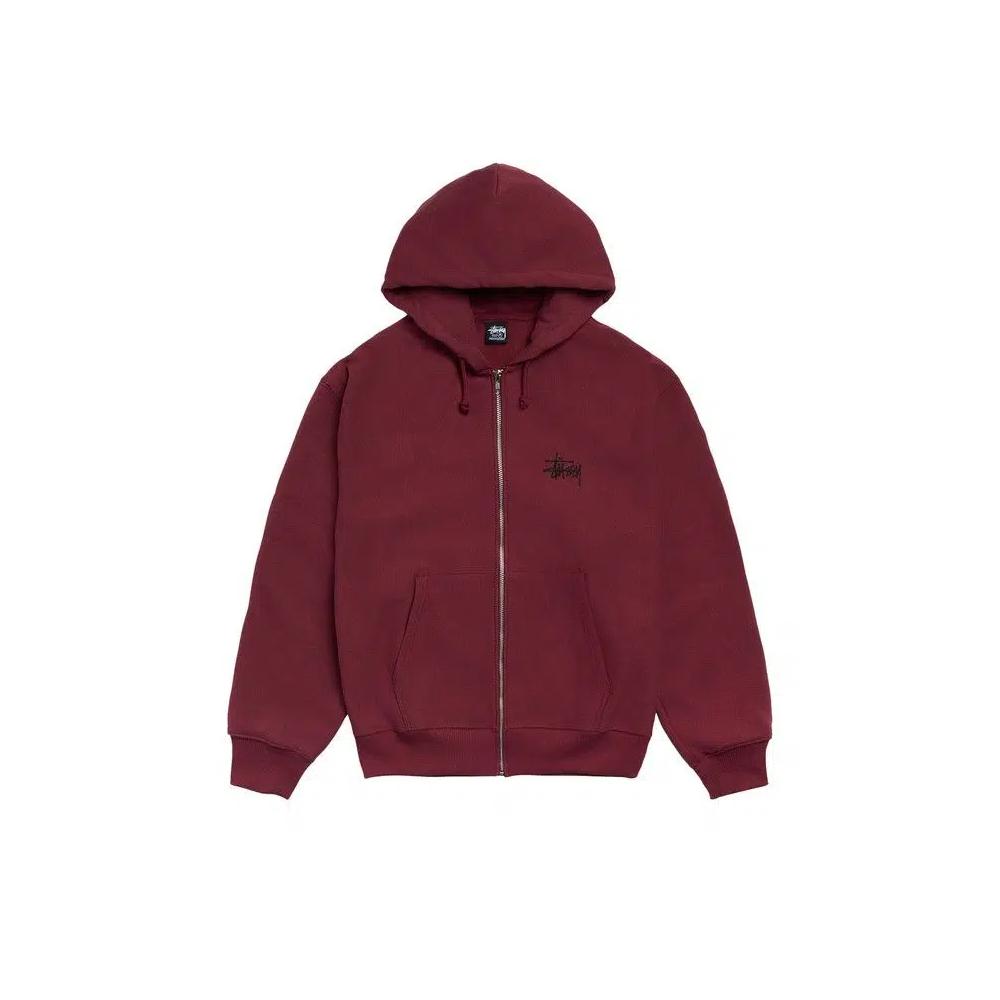 Толстовка на молнии Stussy Basic Zip Hoodie 'Wine' 1
