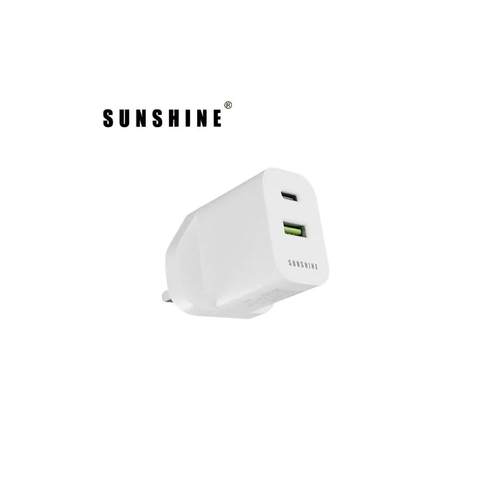 SunShine 2-портовый 1C1A настенное зарядное устройство 25 Вт 1